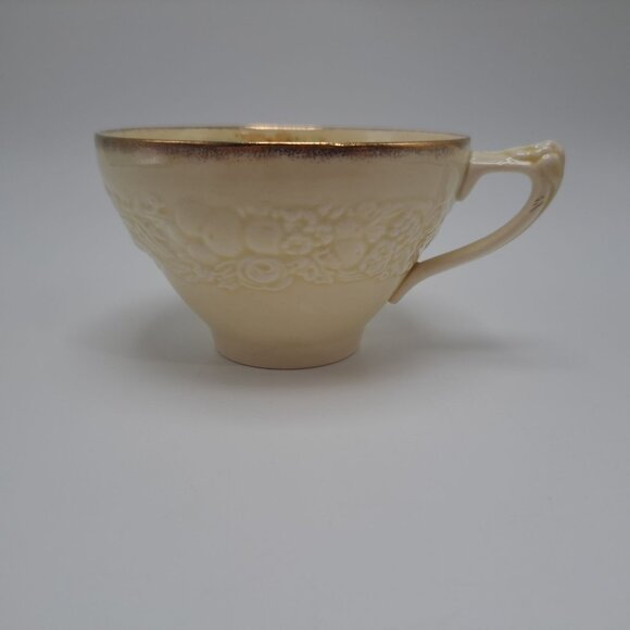 Crown Ducal Florentine Bone China Multicolor Floral Interior Embossed Gilt Band - Picture 13 of 13